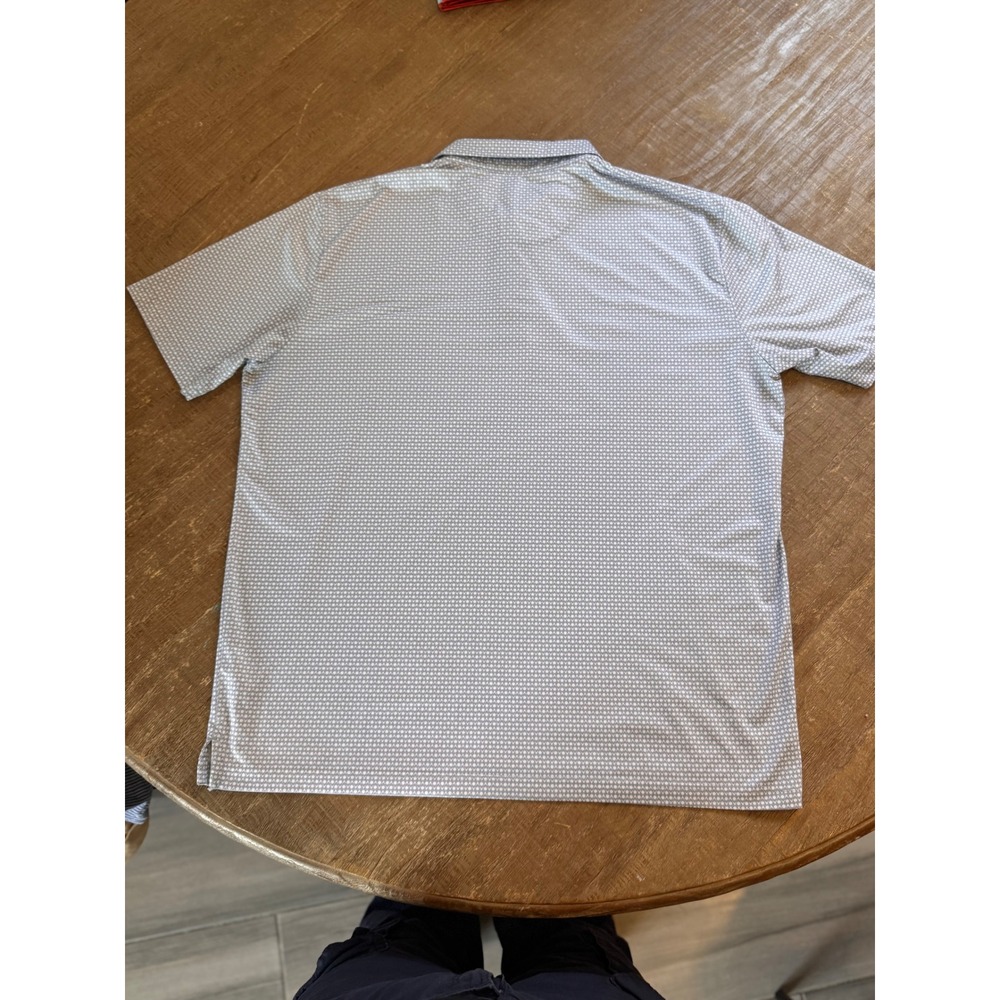 Callaway Opti-Dri Golf Polo Mens XL Light Blue White Geometric Print Performance - Picture 2 of 10